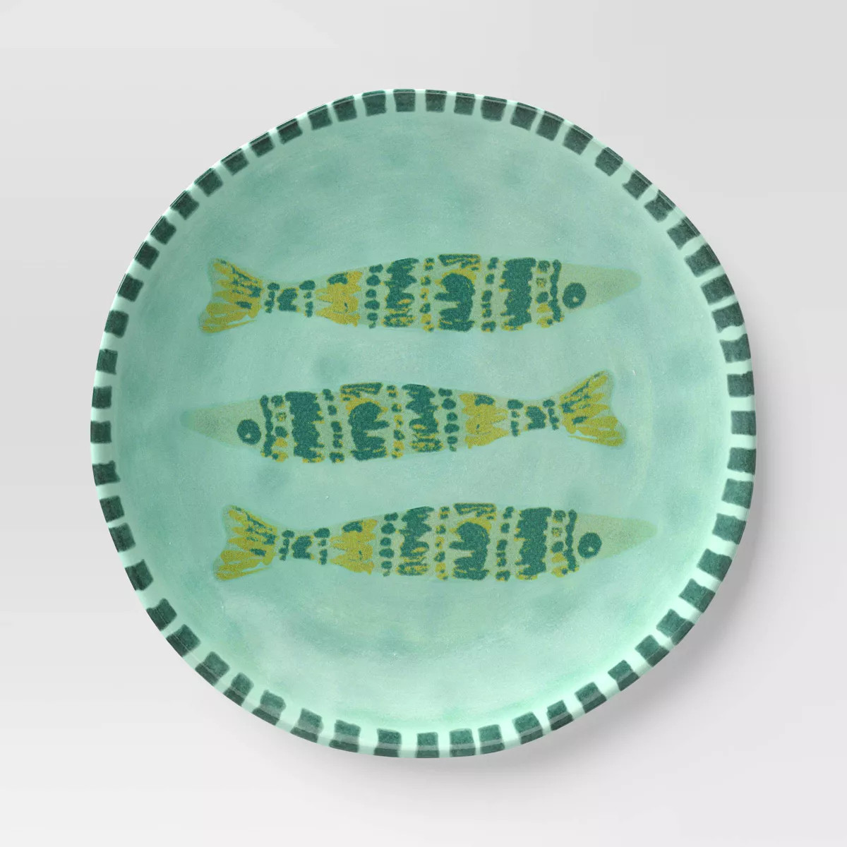 9" Stoneware Dinner Plate Green Fish - Threshold™ | Target