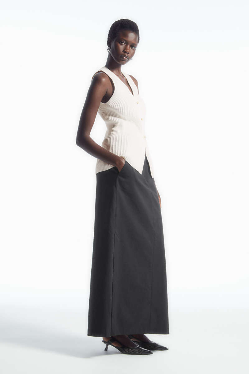 RIB-KNIT V-NECK WAISTCOAT | COS UK