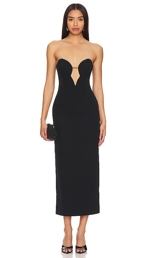 Bardot Eleni Chain Midi Dress in Black. - size 10 (also in 12, 2, 4, 6, 8) | Revolve Clothing (Global)