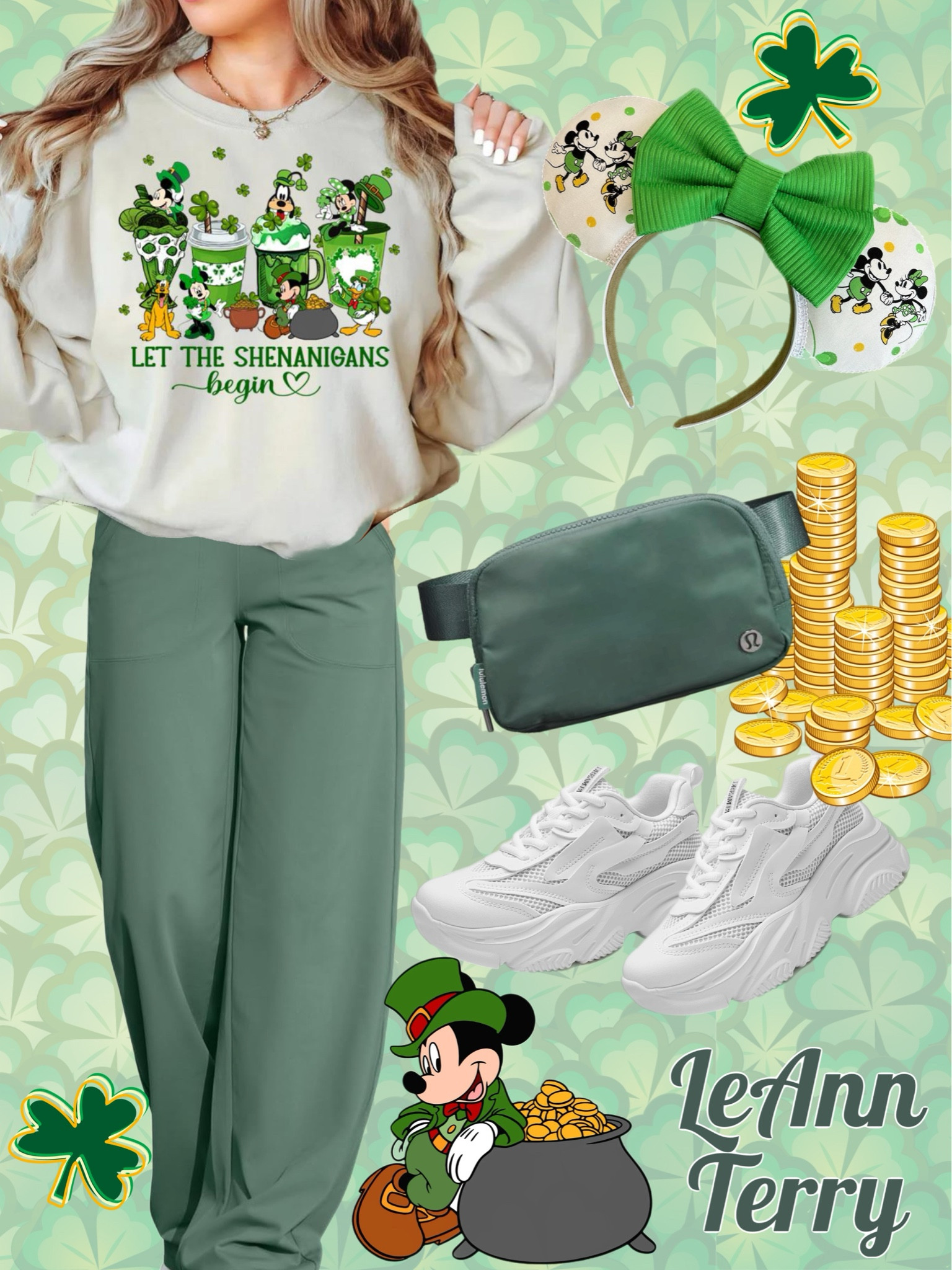 Shenanigans and Disney magic are in full swing this St. Patrick’s Day! 🍀💚 Celebrating the luck of the Irish with a dash of Disney charm and a whole lot of fun! ✨🐭 #StPatricksDay #DisneyMagic #LuckyShenanigans #DisneyStyle #GreenAndGold #MagicalMoments #StPatricksDayOutfit #DisneyVibes #LuckOfTheIrish #ShenanigansAndMagic