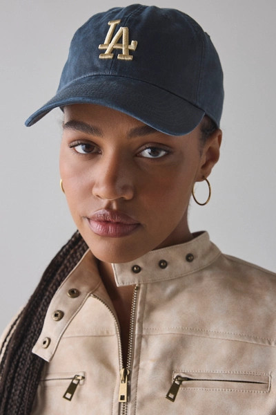 Mitchell & Ness MLB Los Angeles Dodgers Faux Leather Dad Hat | Urban Outfitters (US and RoW)