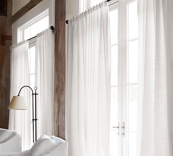 Emery Linen Curtain | Pottery Barn (US)