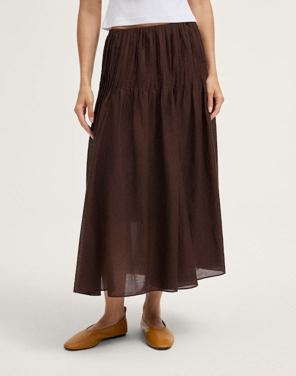 Pintucked Midi Skirt | Madewell