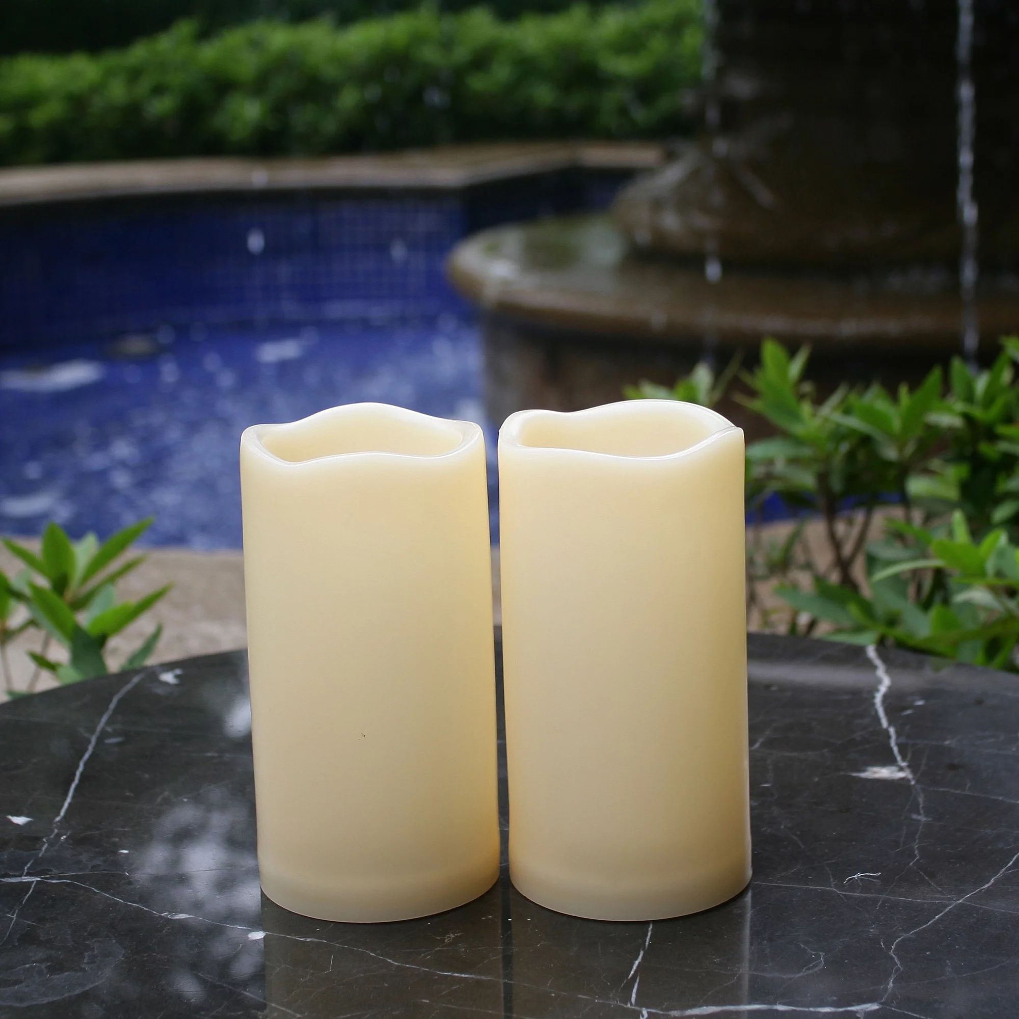 Outdoor Indoor Flameless LED Battery Operated Pillar Candles with Timer 3"(D)x6"(H) 2 Pack | Walmart (US)