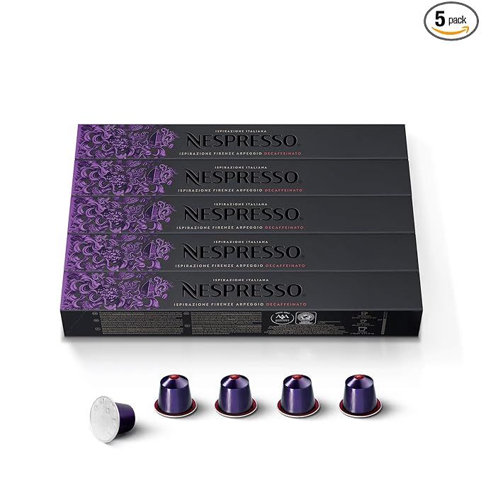 Amazon.com: Nespresso Capsules OriginalLine, Arpeggio Decaffeinato, Dark Roast Coffee, 50 Count C... | Amazon (US)