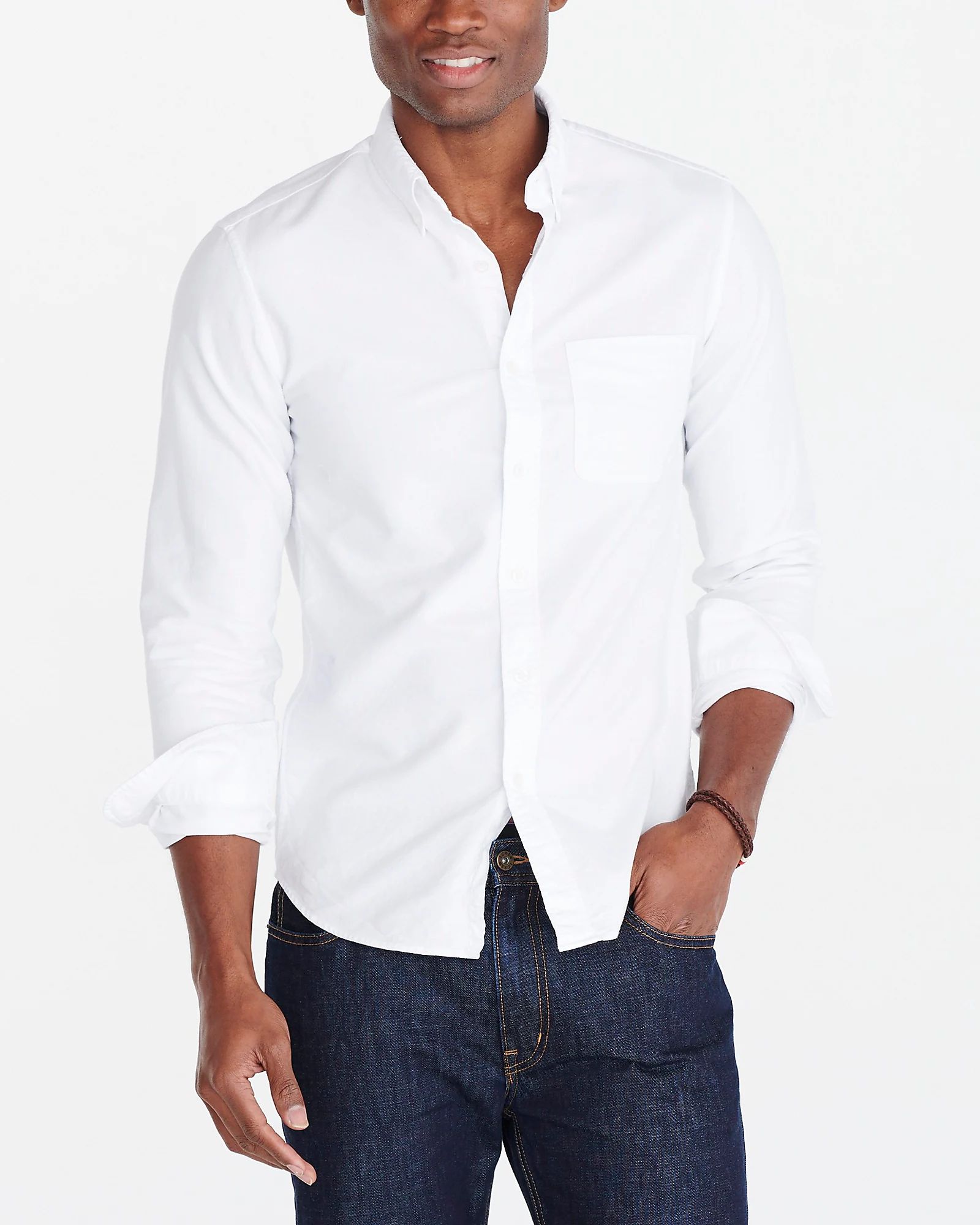 4.0(11 REVIEWS)Untucked slim flex oxford shirt | J.Crew Factory