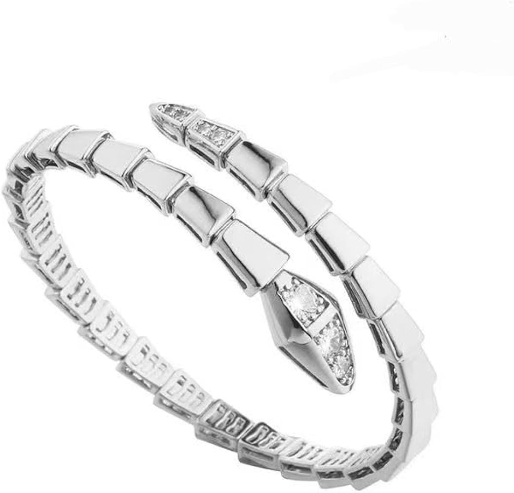 Serpentine shaped titanium steel bracelet, adjustable women's snake shaped bracelet, niche light ... | Amazon (US)