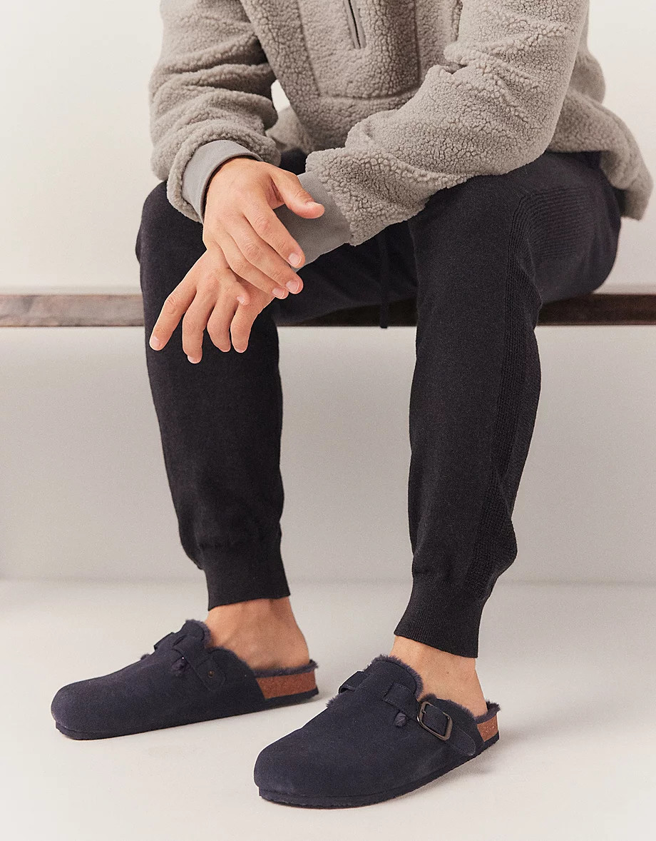 Men's Suede Corkbed Mule Slippers | Menswear | The  White Company | The White Company UK & ROW