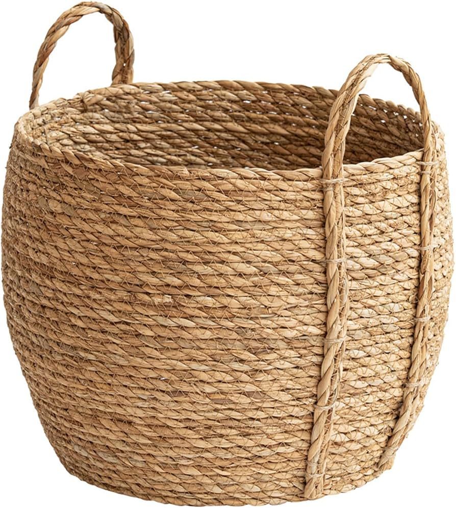 Versatile Rattan Grass Woven Flower Basket Planter for Living Room Floor Standing Storage Balcony... | Amazon (US)