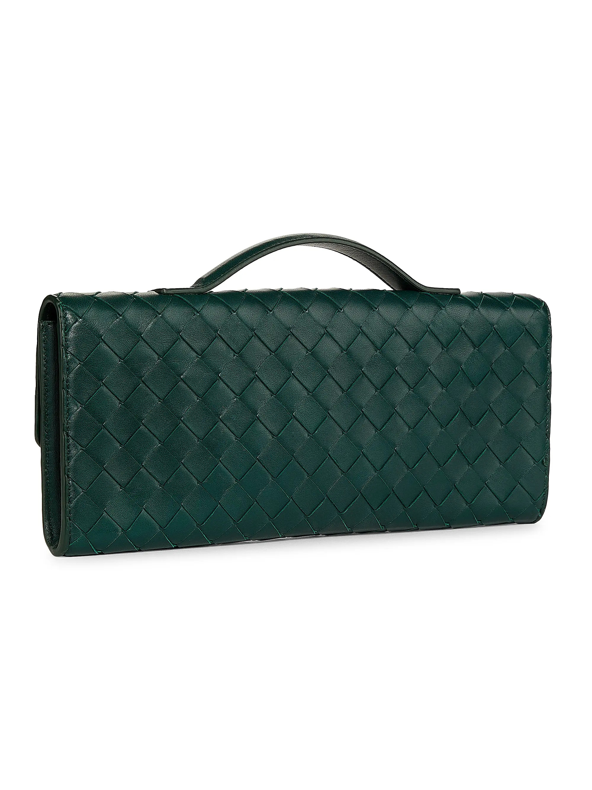 Bottega Veneta Andiamo Intrecciato Leather Top-Handle Clutch | Saks Fifth Avenue | Saks Fifth Avenue