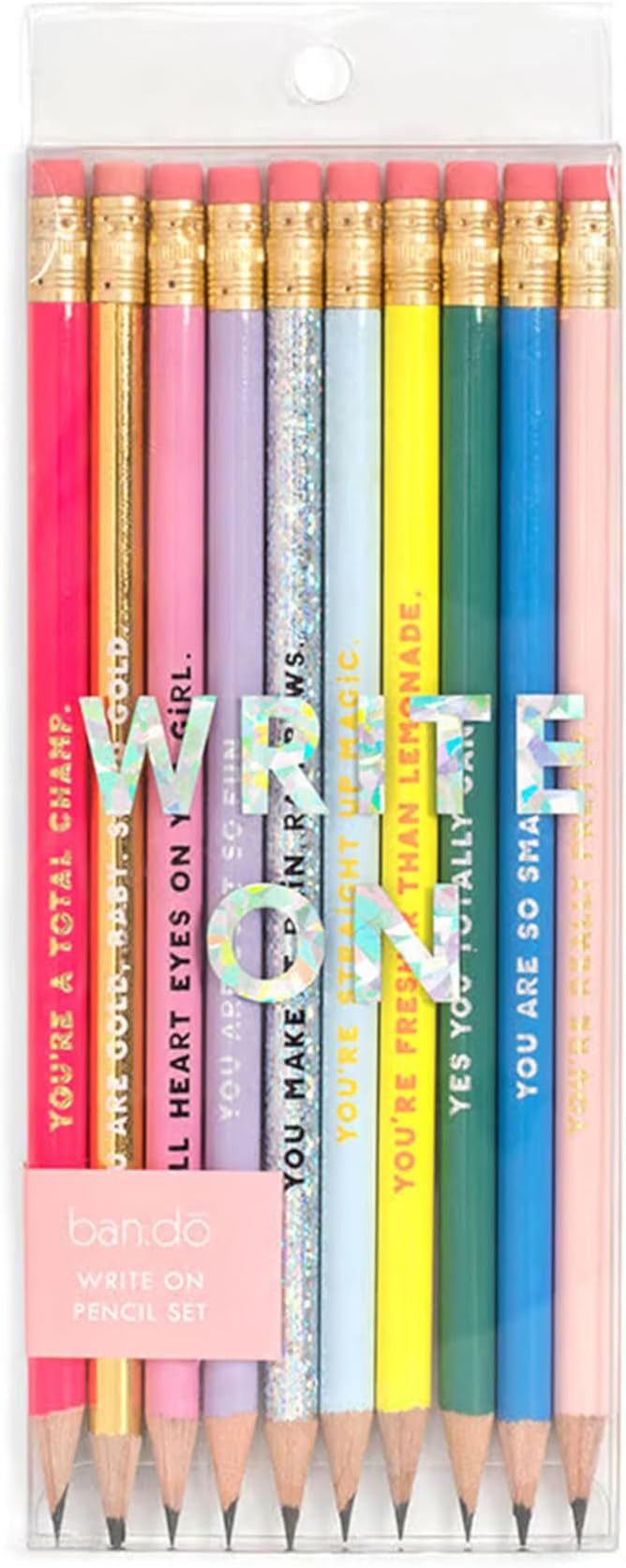 ban.do Write On Colorful Pencil Set of 10, Pre-Sharpened #2 School/Office Graphite Pencils for Ad... | Amazon (US)