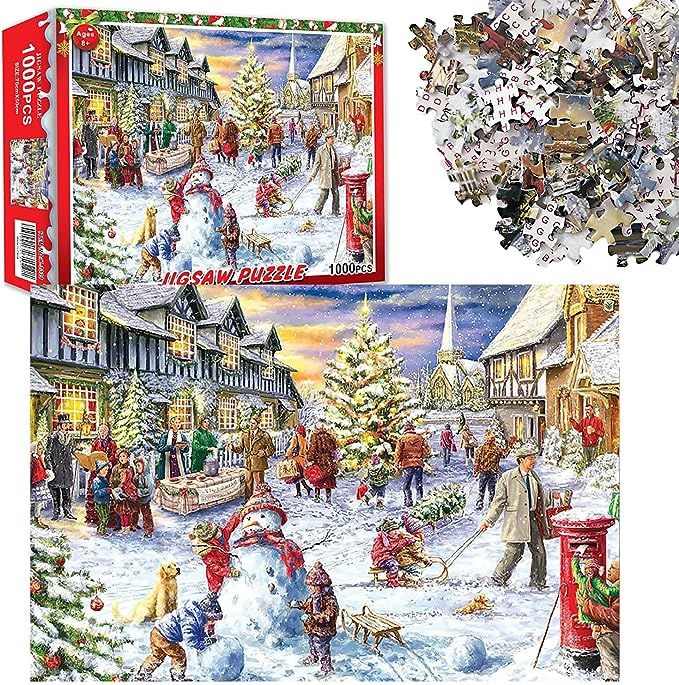1000 Piece Winter Holiday Jigsaw Puzzles for Adults Kids - Christmas Eve Gift Family Decorations ... | Amazon (US)