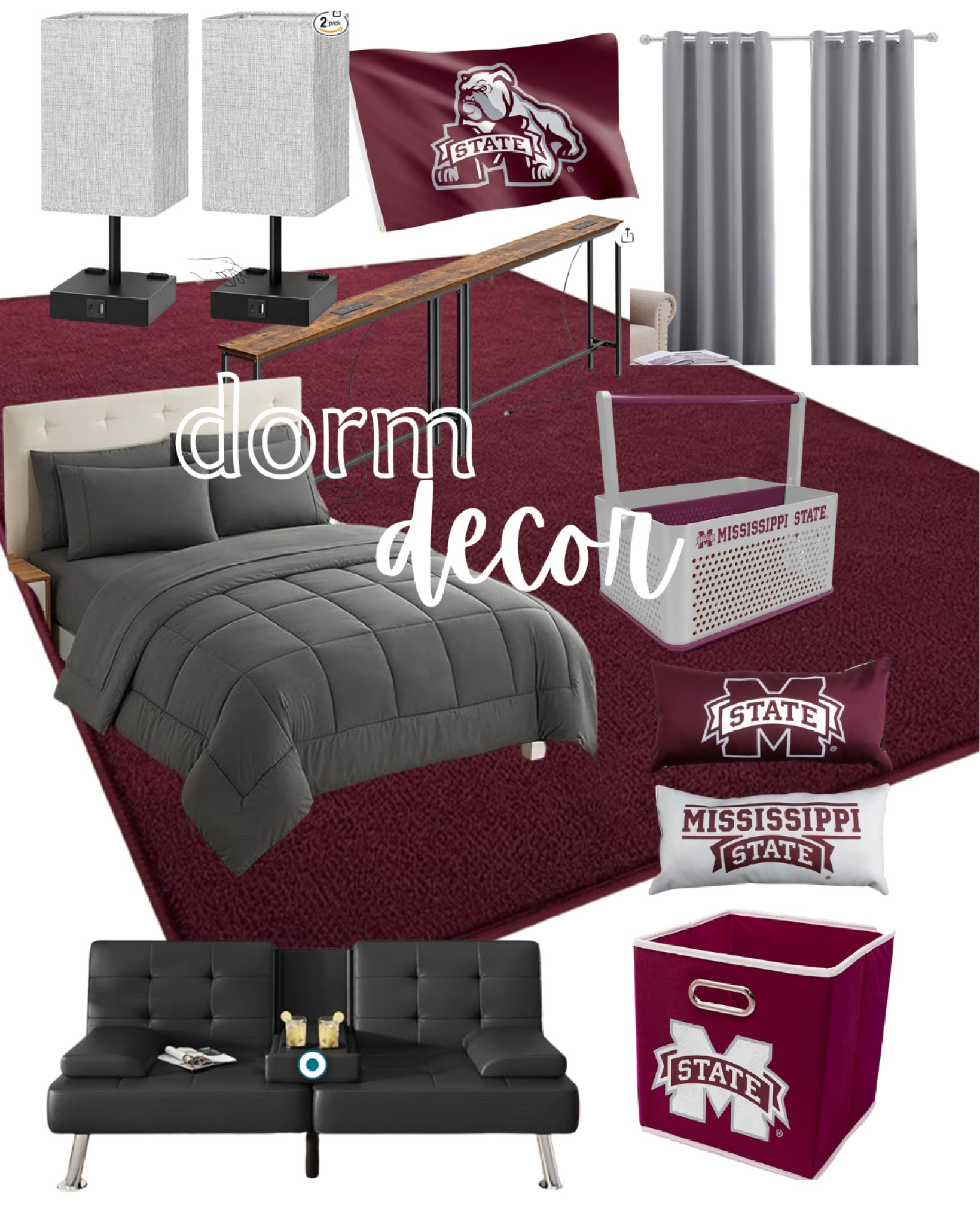Mississippi state dorm room decor 
College dorm decor 

#college
#graduation 
#boydorm 

#LTKFamily