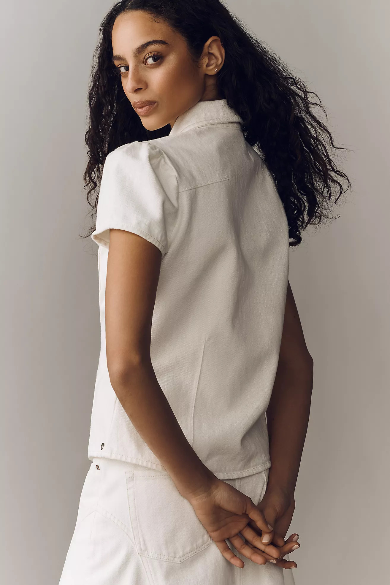 Scotch & Soda Cap-Sleeve Button-Front Top | Anthropologie (US)