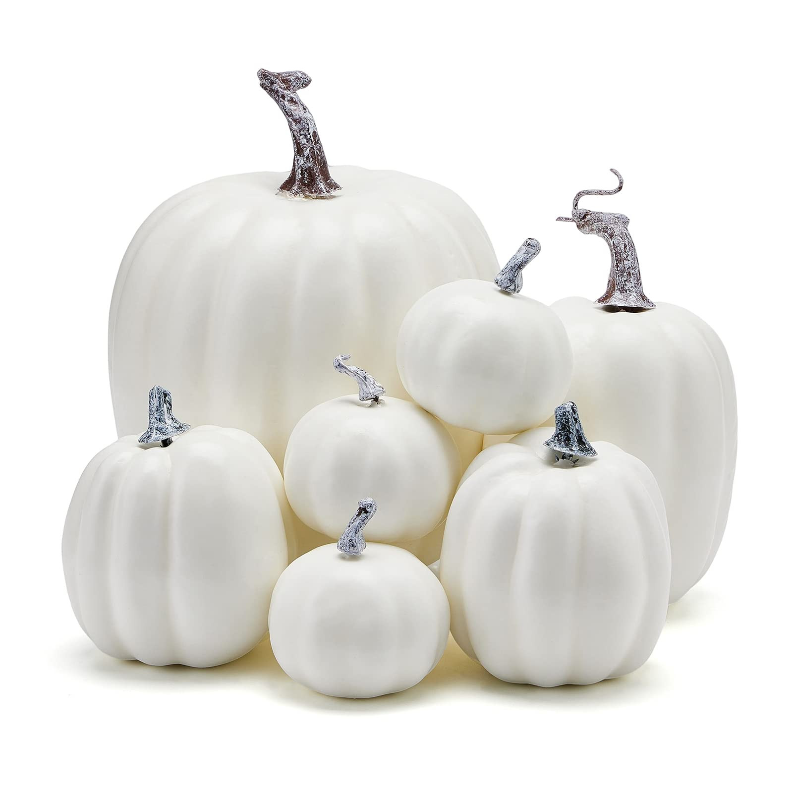 7Pcs Fake Pumpkins Artificial Plastic Pumpkins Decorations Foam Pumpkins for Fall Halloween Home ... | Amazon (US)