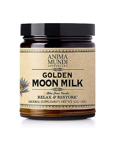 Anima Mundi Golden Moon Milk - Relaxing Plant-Based Powder with Organic Spices Turmeric, Ashwagandha, Reishi & Vanilla - Unsweetened Drink Powder for Longevity - Promote Sense of Calm (5oz / 142g) | Amazon (US)