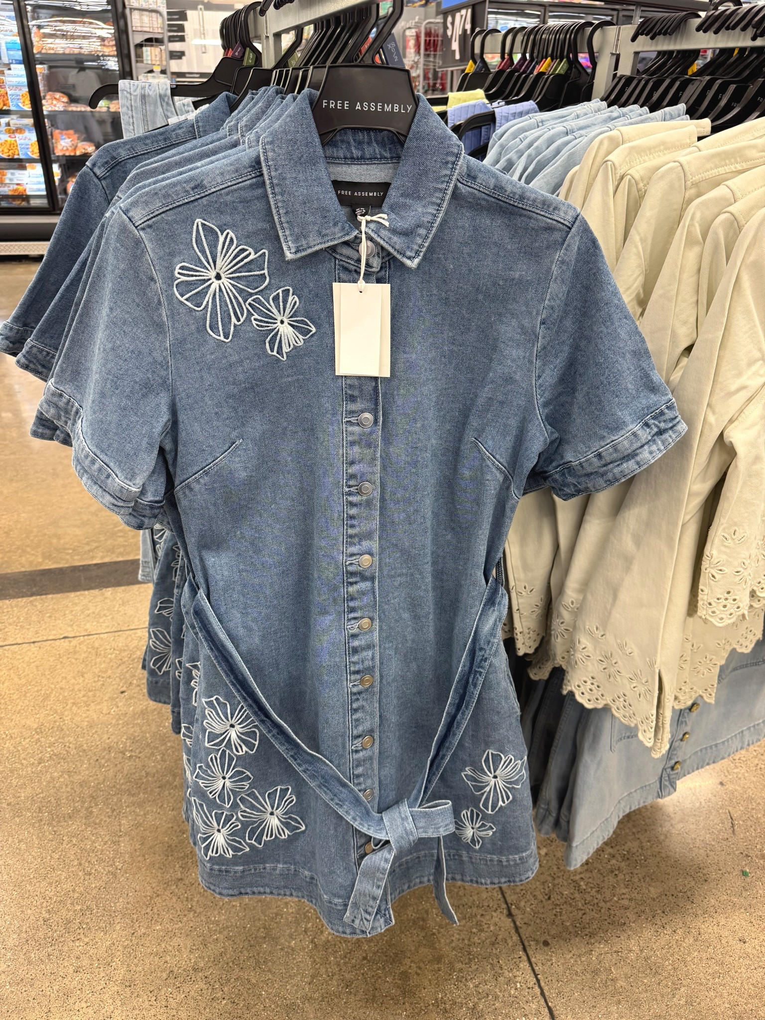 Walmart Free Assembly Women's and Women's Plus Embroidered Denim Mini Shirtdress with Belt, Sizes XS-4X

#LTKFestival #LTKstorytime #LTKWorkwear