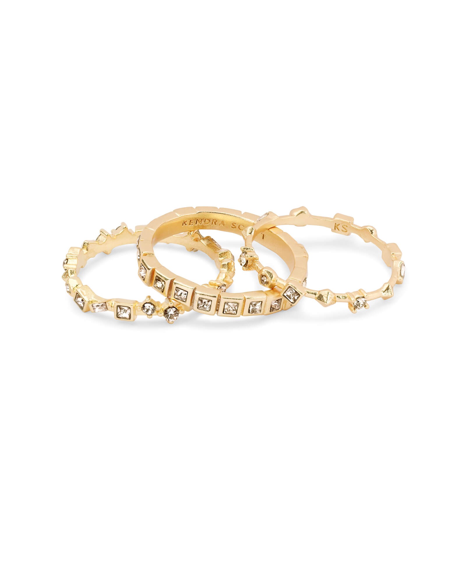 Karis Gold Stackable Ring Set in Smoky Mix | Kendra Scott