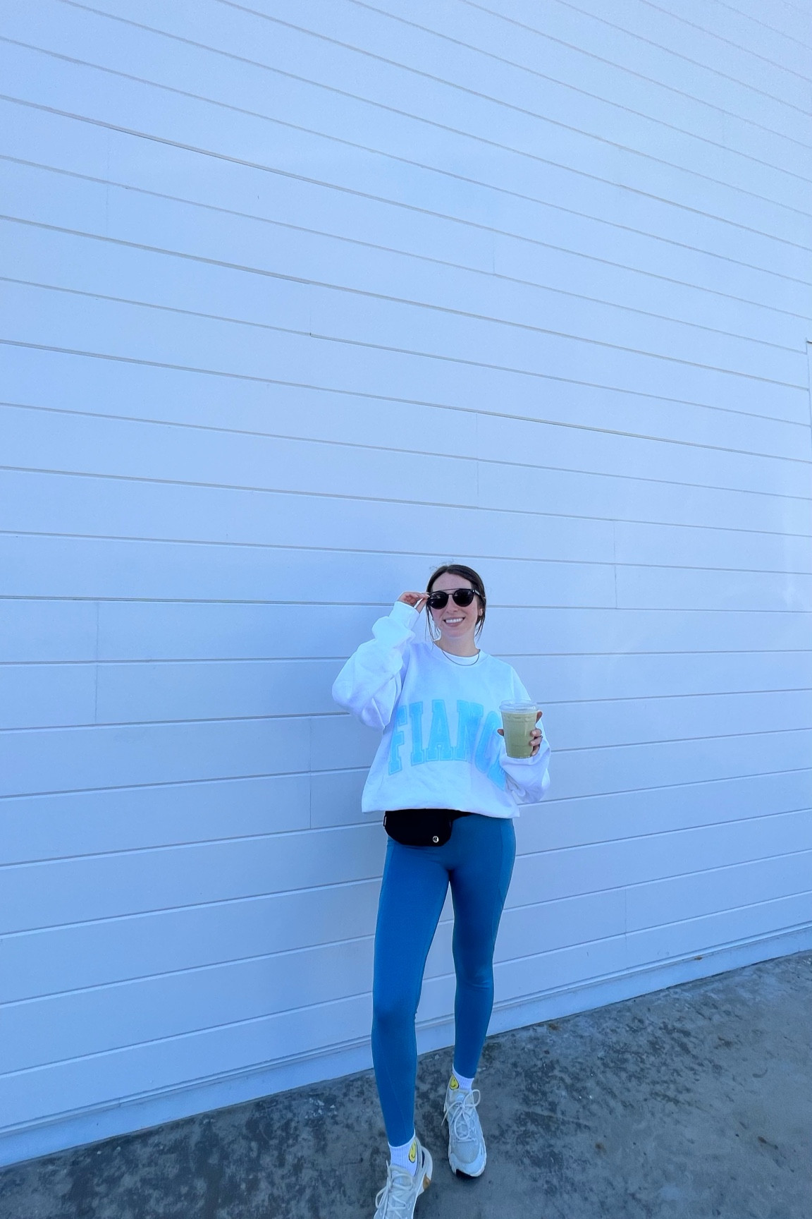Nick put an alarm on to get me this sweatshirt because it sells out SO FAST! Linked a few blue legging options bc mine are sold out 🦋

#LTKfit #LTKwedding #LTKunder100