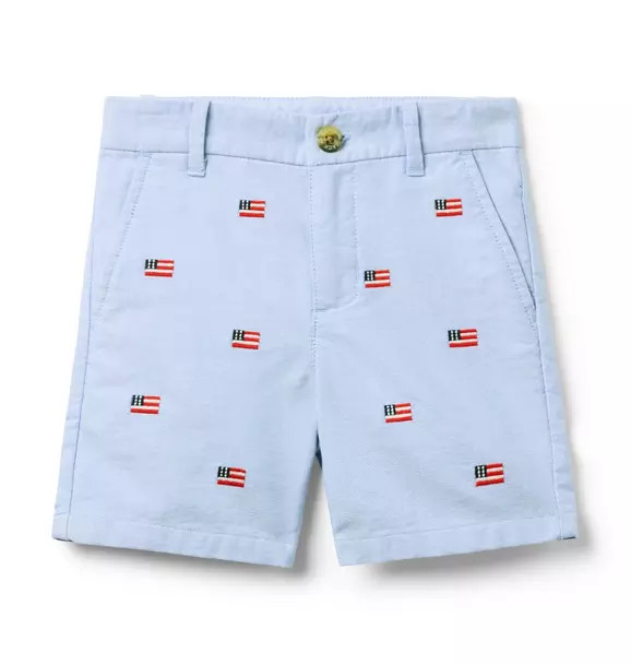 Embroidered Flag Oxford Short | Janie and Jack