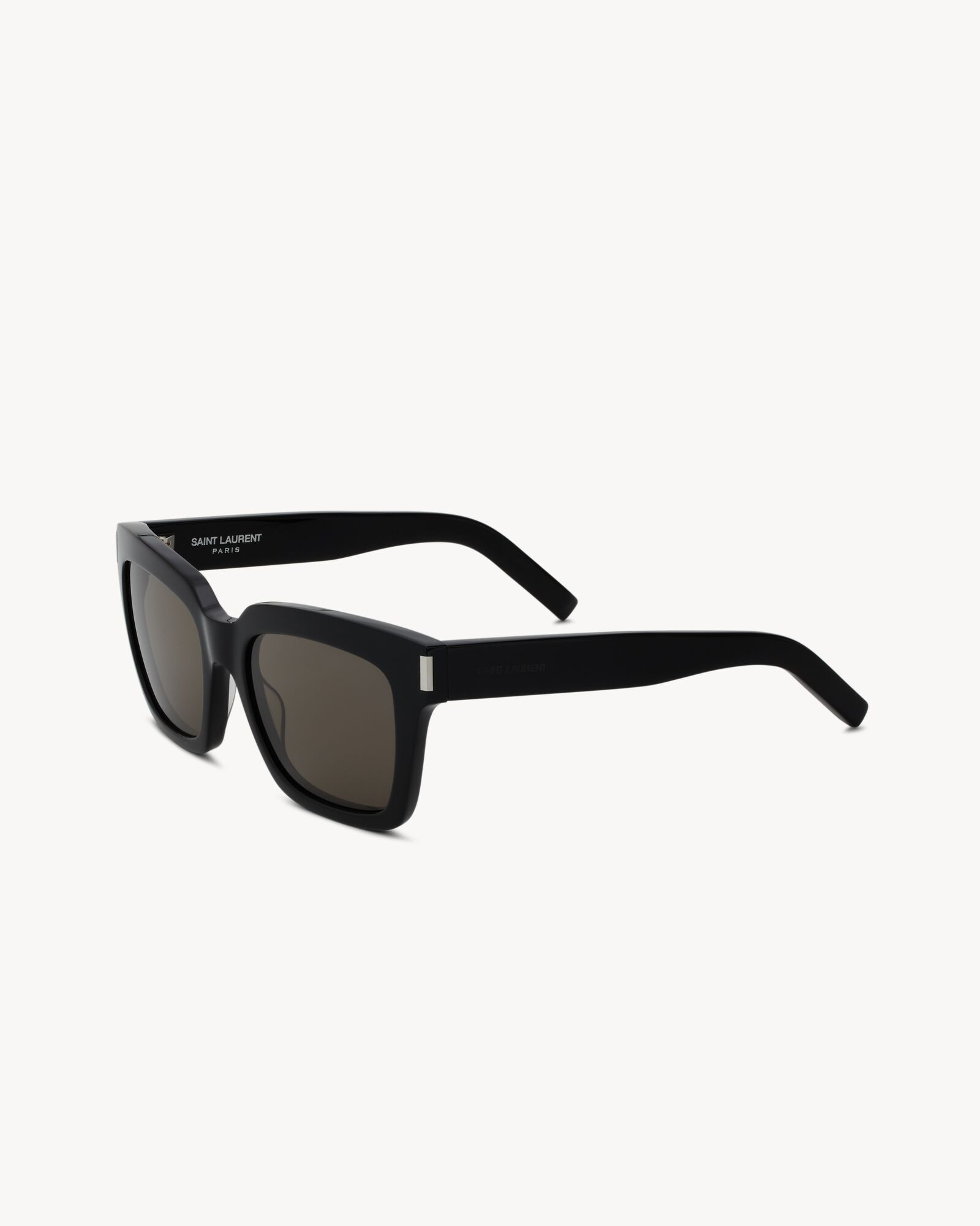 saint laurent sunglasses with thick square frame and scratch-resistant plastic lenses. | Saint Laurent Inc. (Global)