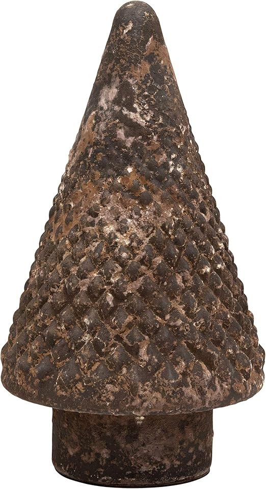 Creative Co-Op 5" Round x 9" H Embossed Mercury Glass Tree, Distressed Brown Figures and Figurine... | Amazon (US)