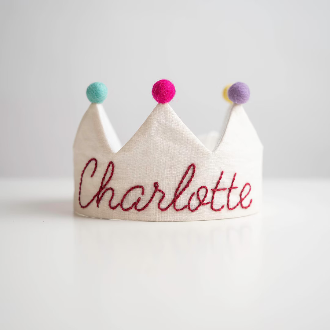 Hand Embroidered Crown for Baby and Children's Birthdays | Personalized Keepsake for First Birthd... | Etsy (US)