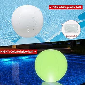 SEMANJLL 2 PCS Floating Pool Lights,16 Colors Changing Remote Control LED Ball Lights,16" IP68 Water | Amazon (US)