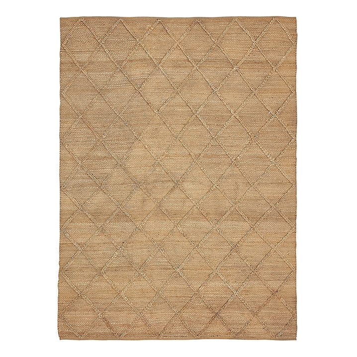 Dunmore Natural Jute Rug with Braided Trellis Design & Warm Neutral Tones | Ballard Designs, Inc.