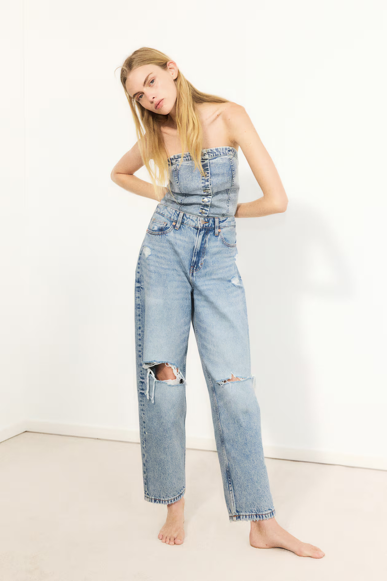 High Rise Barrel Leg Jeans | H&M (US + CA)