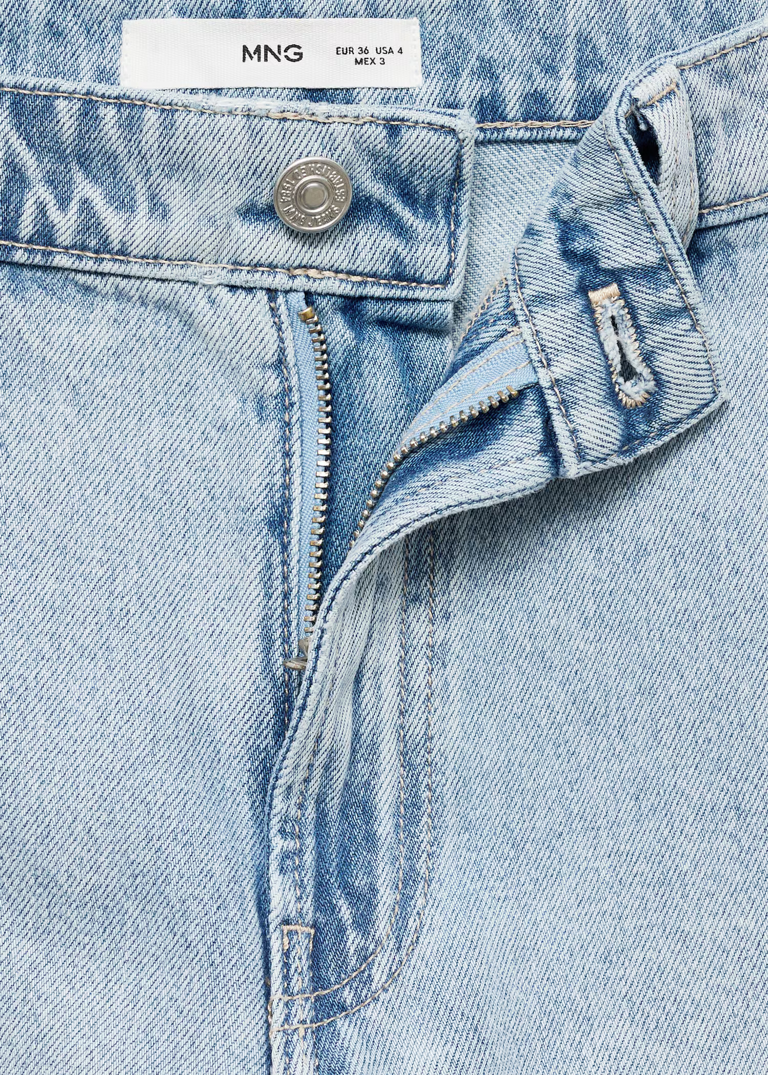 Straight-fit mid-rise denim jorts - Women | MANGO USA | Mango (US/MX/AU)