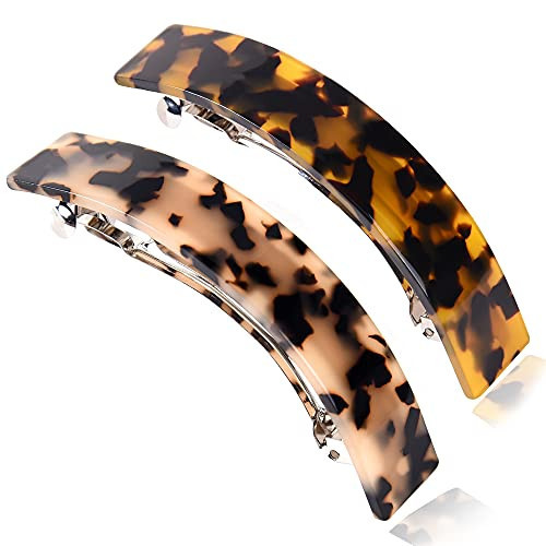FSMILING Barrette Hair Clips Barrettes for Hair Tortoiseshell Hair Clip for Women Large Barrette Hair Clips For Thick Hair 2 Pack | Amazon (UK)