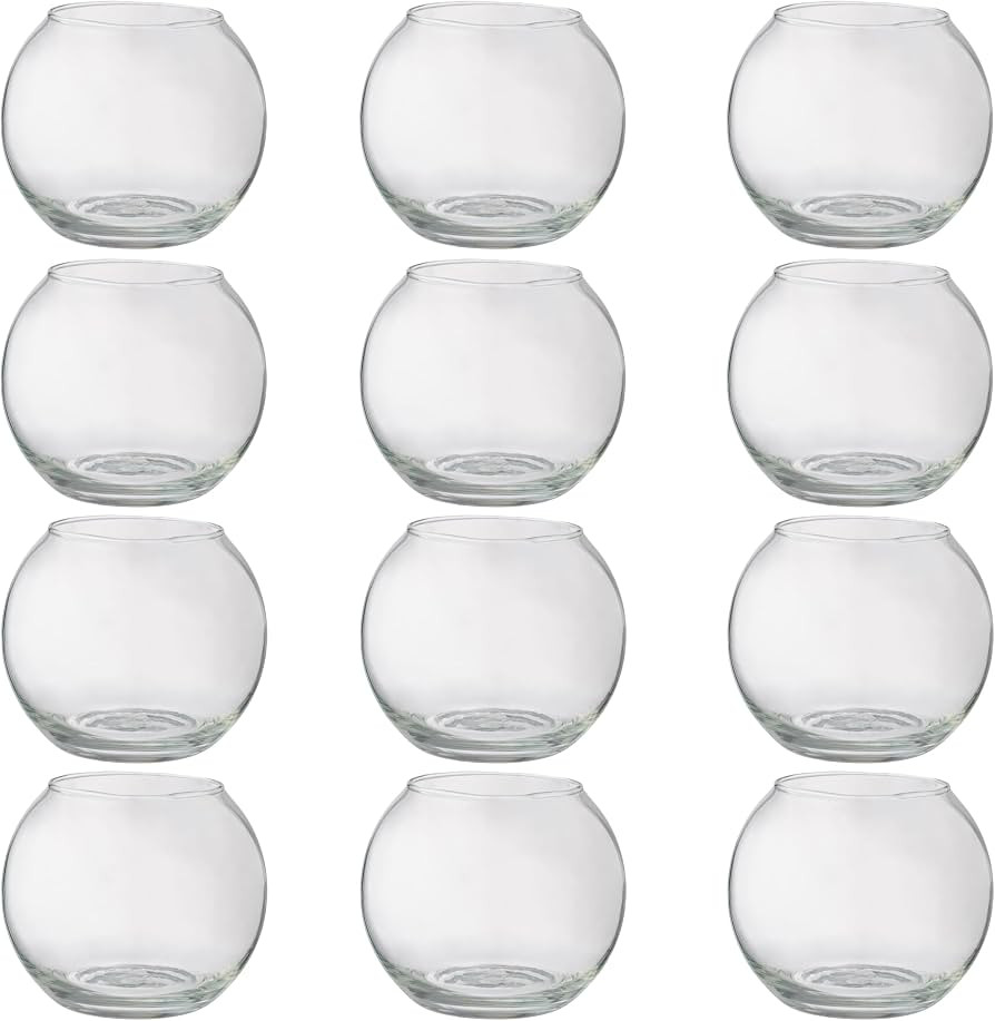 Ashland 3.5\u201d Glass Rose Bowl - Glass Storage Container for Candles, Floral Arrangements, Dec... | Amazon (US)