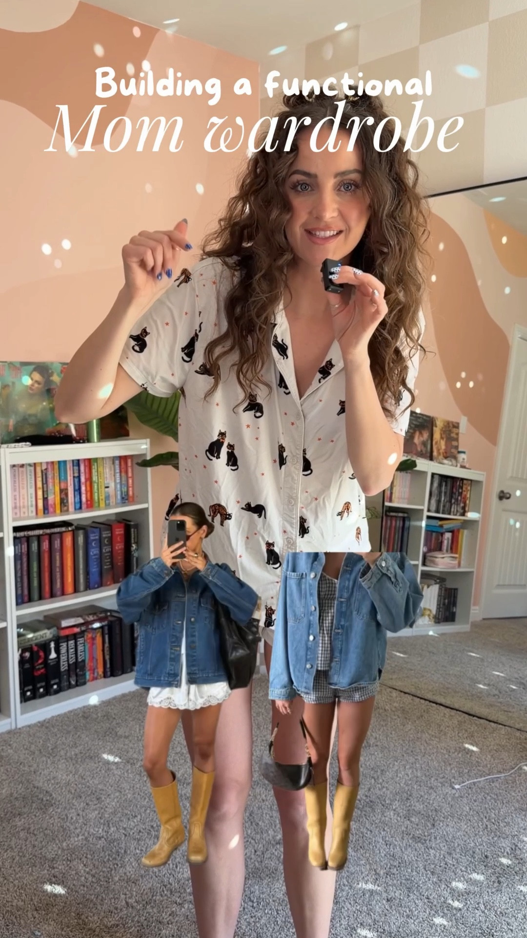 Casual outfit 3!! Wearing size large denim bomber jacket, the ruffle tank top comes in a two-piece set with shorts. I’m wearing a medium, also wearing size medium lace, satin shorts, and size 7, boots! Use code CASSIE24 for 10% off cakes!

#LTKgrwm #LTKmomlife #LTKTall