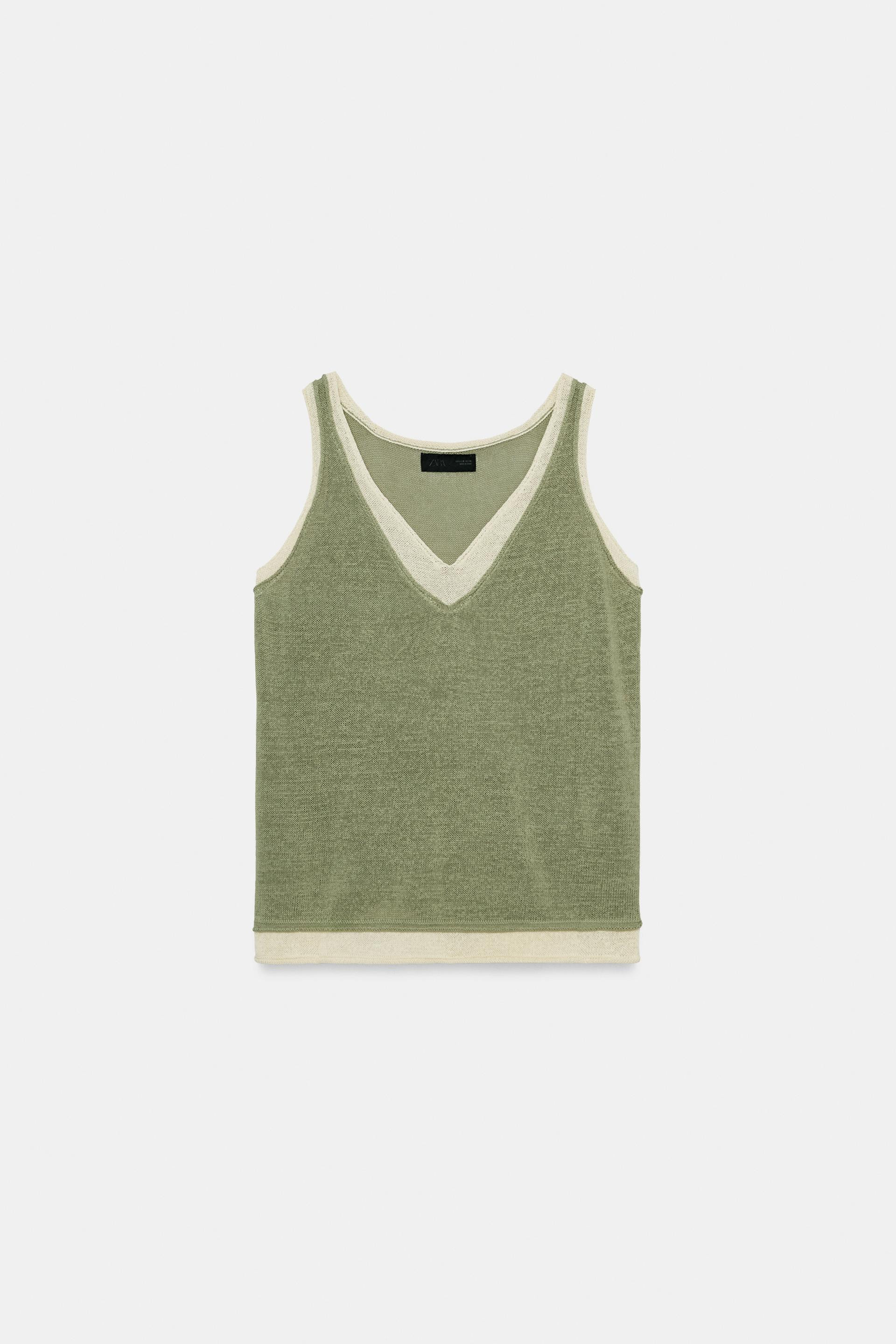 KNIT TOP WITH CONTRAST DETAILING | Zara US