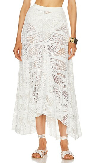 Lace Beach Skirt in White | Revolve Clothing (Global)