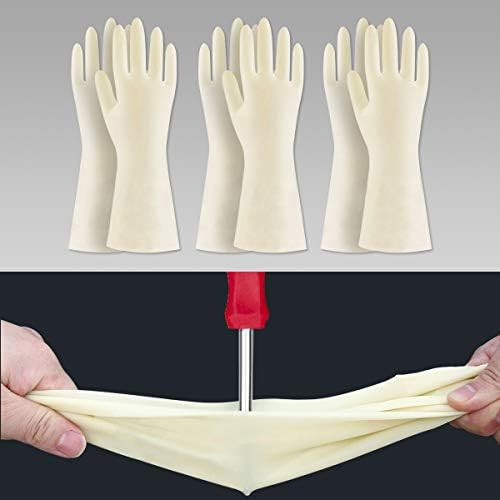 BOOMJOY Cleaning Gloves, Dishwashing Gloves, Reusable Rubber Kitchen Gloves Heavy Duty, Bathroom, Wh | Amazon (US)