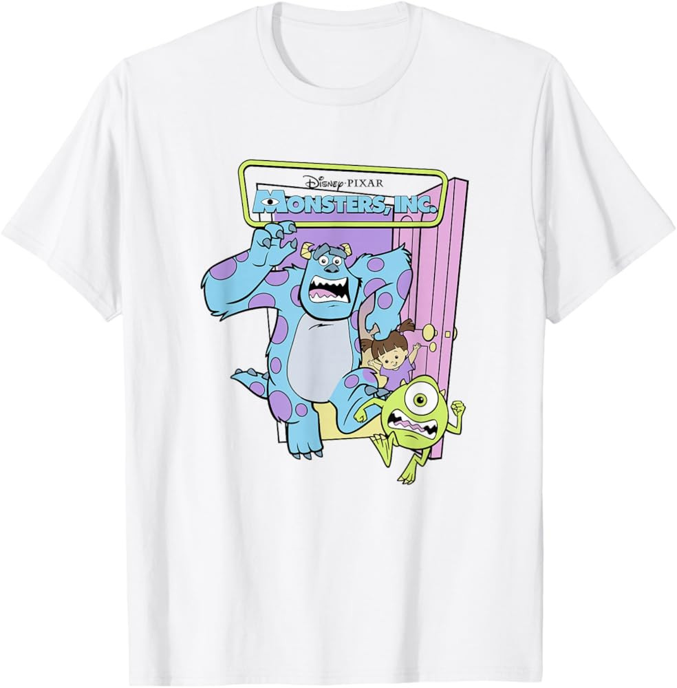 Disney Pixar Monsters, Inc. Sulley Mike Boo Best Trio Logo T-Shirt | Amazon (US)