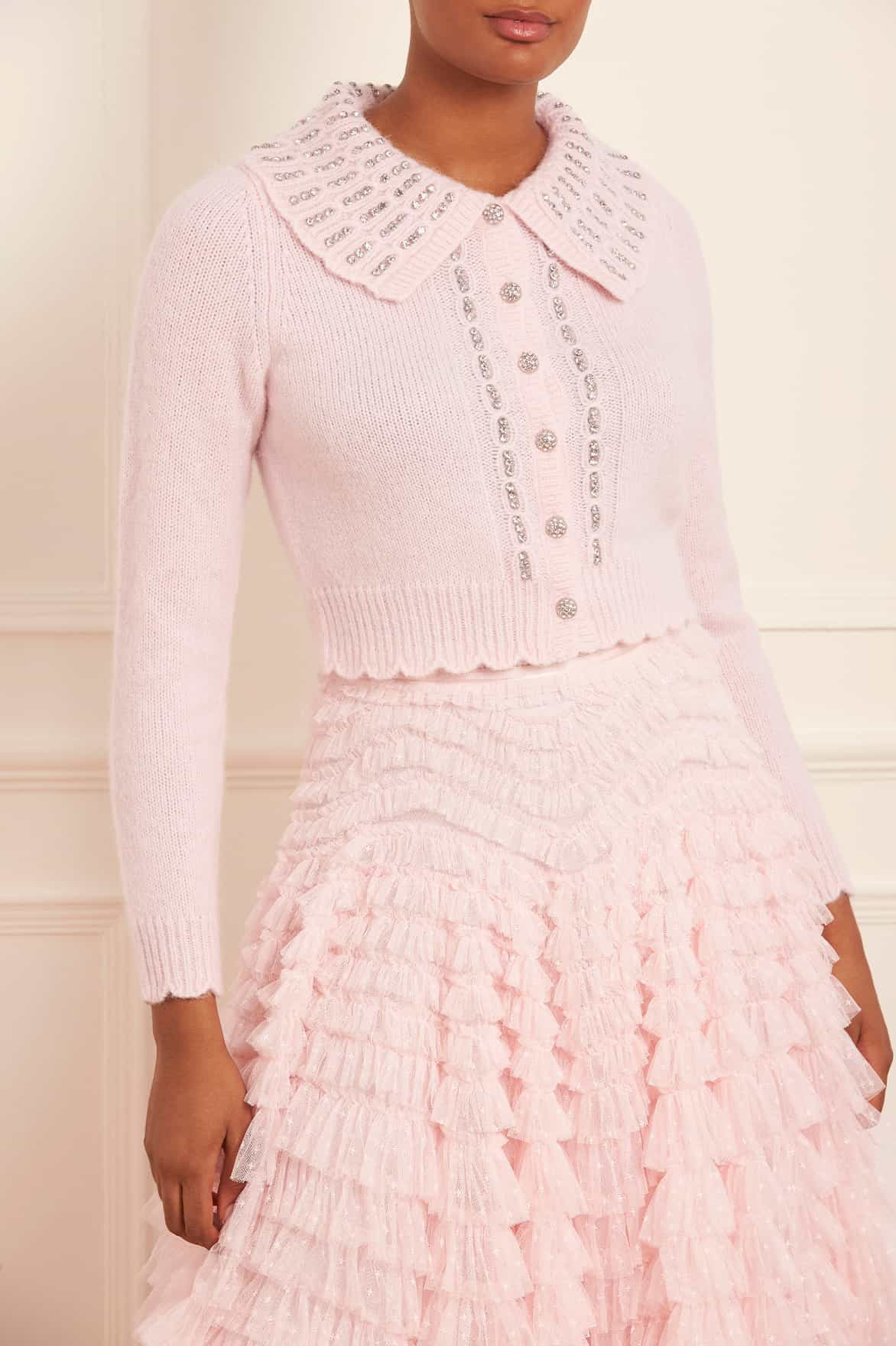 Embellished Collar Short Cardigan | Needle & Thread