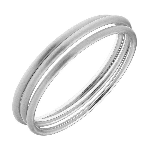 Isla Bangles in Satin Silver - Set of 3 | CANVAS
