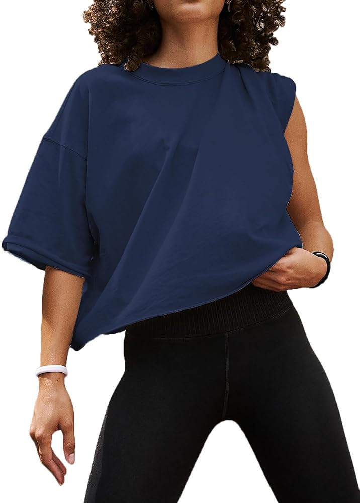 Women's Summer Short Sleeve Crop Tops Casual Basic Cotton Athletic Yoga Running T-Shirts | Amazon (US)