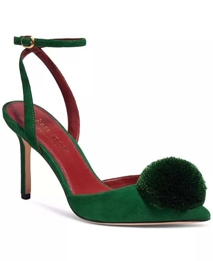 kate spade new york Women's Amour Pom-Pom Dress Heels & Reviews - Sandals - Shoes - Macy's | Macys (US)