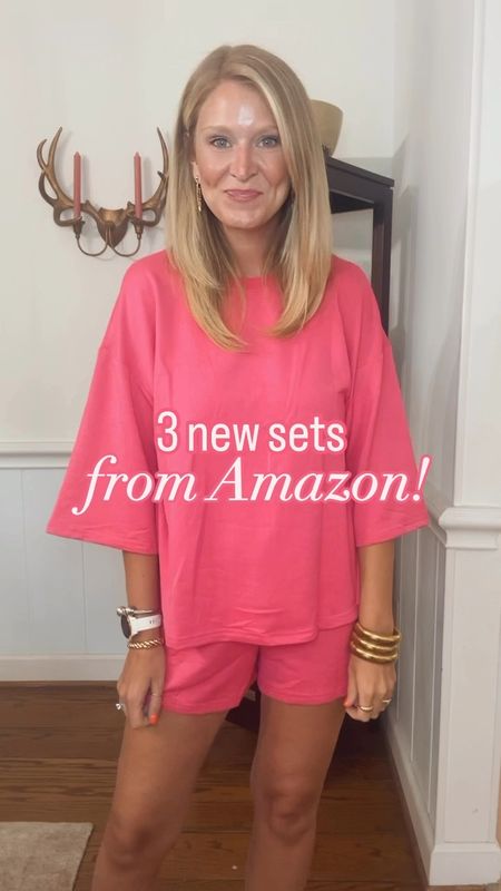 3 new sets from Amazon that I’m loving for summer! Add accessories for easy summer outfits! Love the blue for a fun country concert look! In size M
