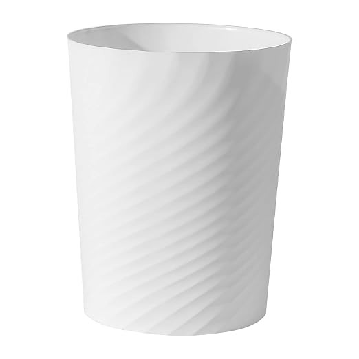 Plastic Small Bathroom Trash Can Wastebasket Garbage Can, White | Amazon (US)