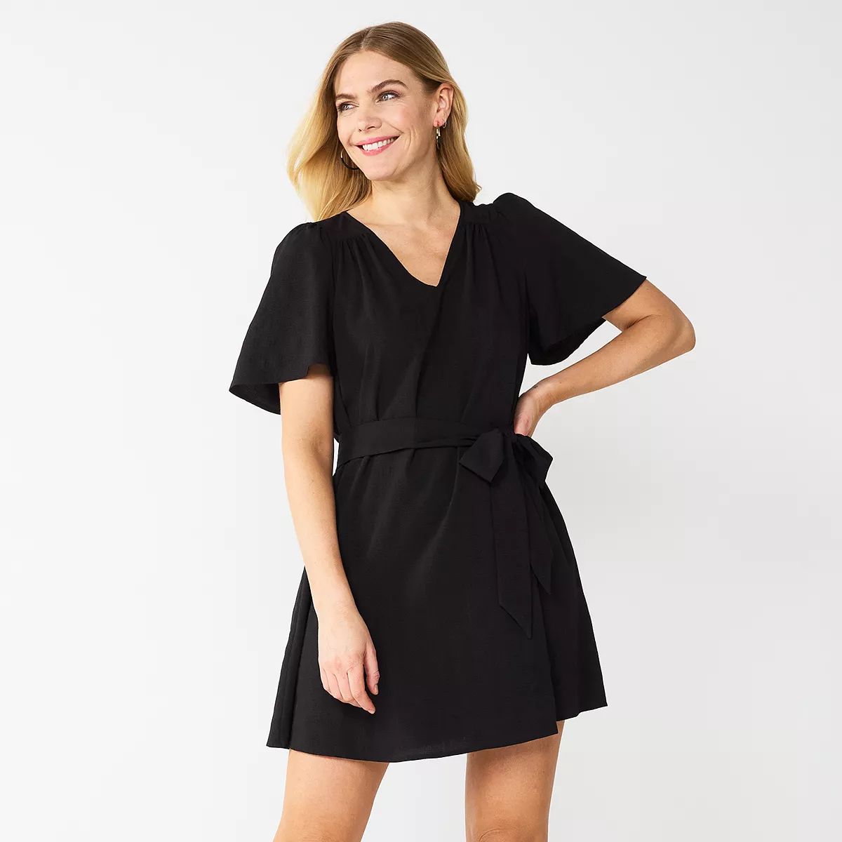 Women's Nine West Flutter Sleeve V-Neck Dress | Kohl's