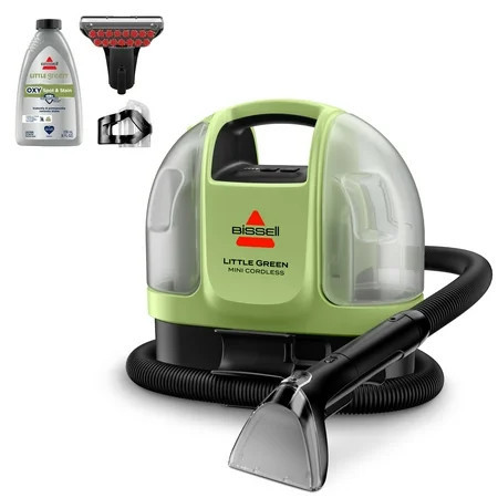BISSELL Little Green Mini Cordless Portable Carpet and Upholstery Deep Cleaner, Car/Auto Detailer, with HydroRinse Self-Cleaning Tool and 4" Tough Stain Tool, 4015 | Walmart (US)