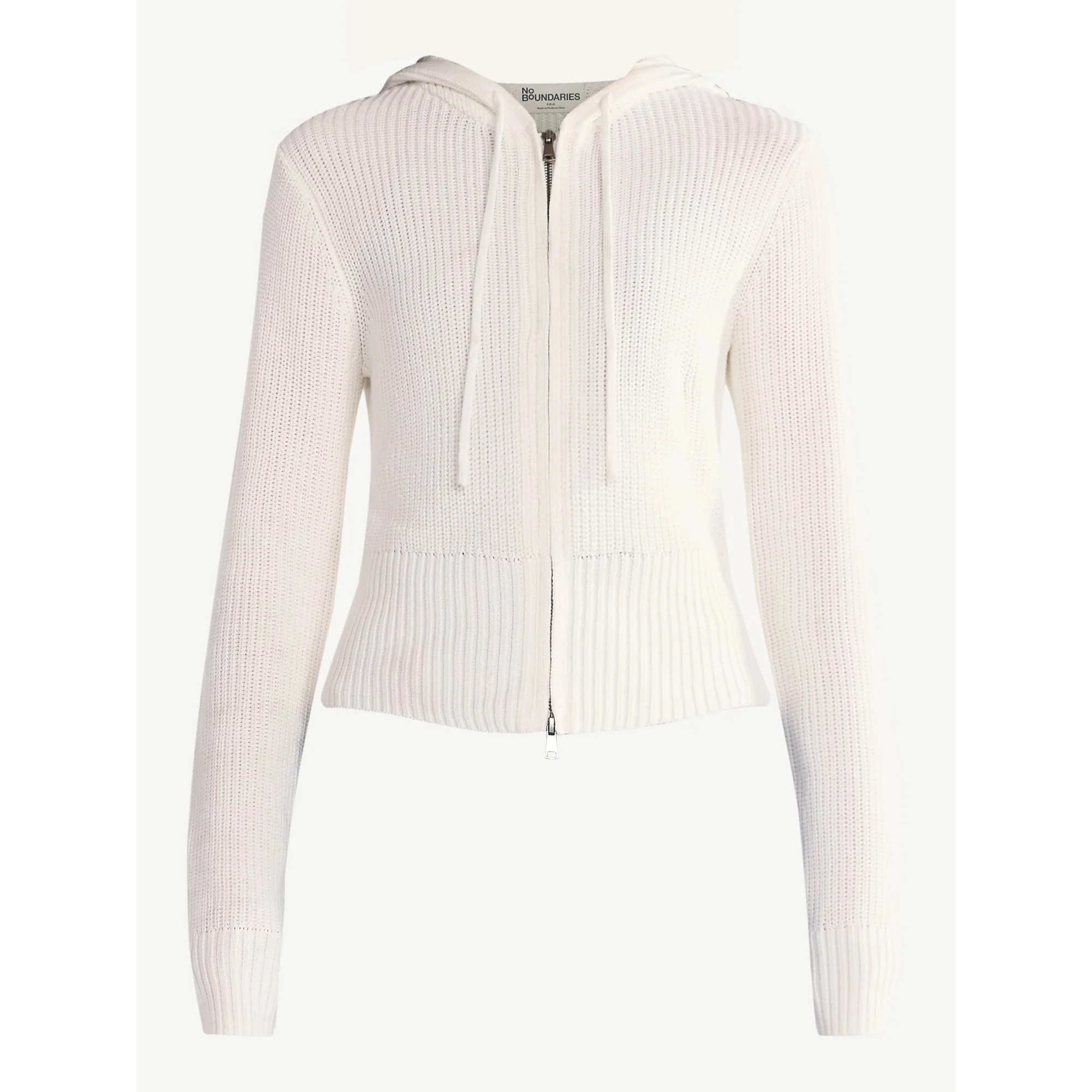 No Boundaries Two Way Zip Up Hoodie Sweater, Lightweight, Women's | Walmart (US)