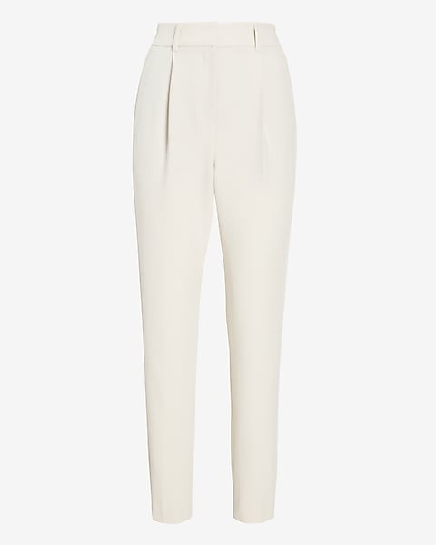 High Waisted Pleated Ankle Pant | Express