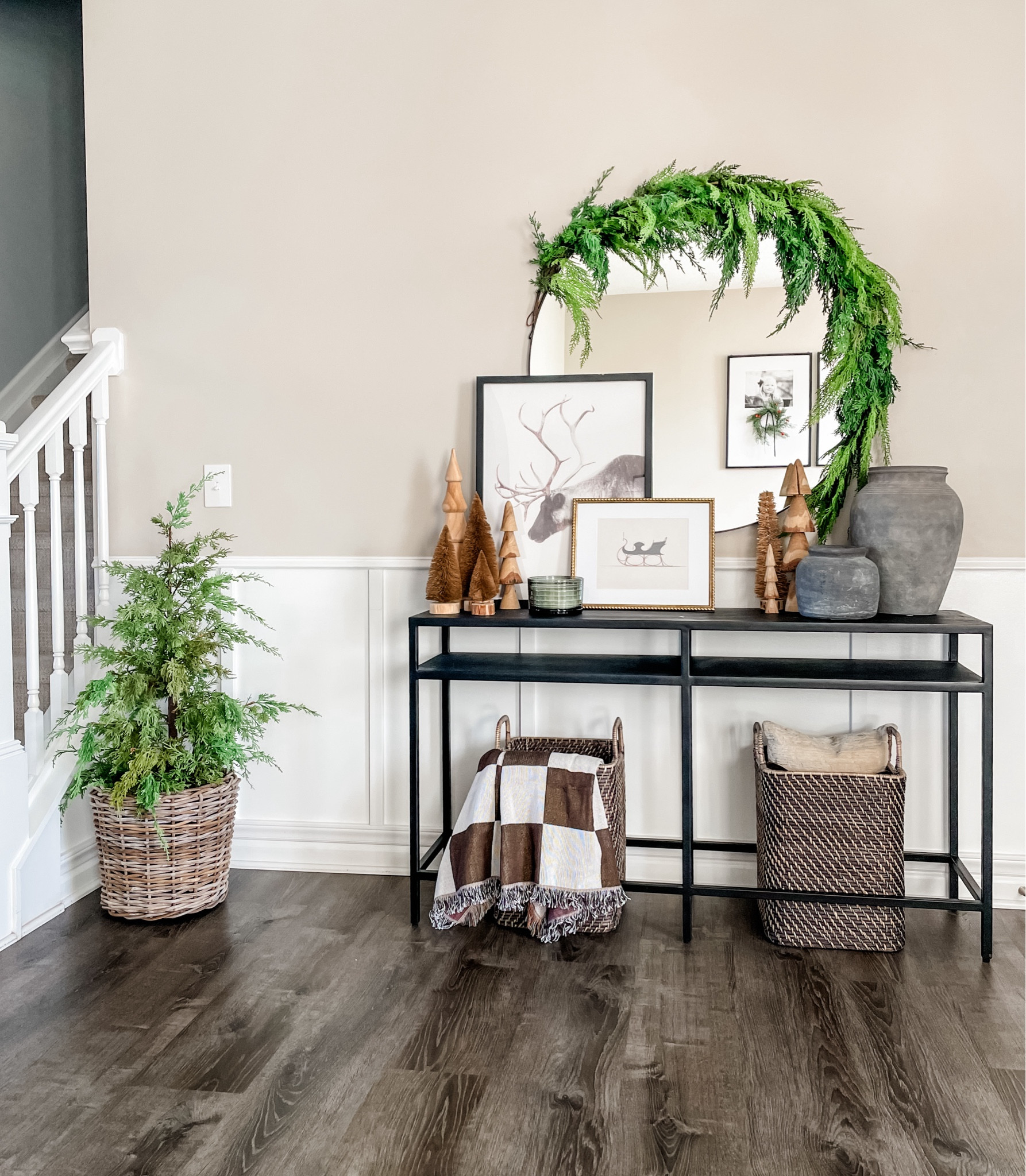 Entryway table | Christmas

Console, garland, Norfolk, Etsy finds, Amazon finds, Target finds, Studio McGee, holiday decor, mini tree, real touch, basket, art, frames, greenery, vase, pottery barn, wall mirror, bottle brush trees

#LTKSeasonal #LTKHome #LTKHoliday