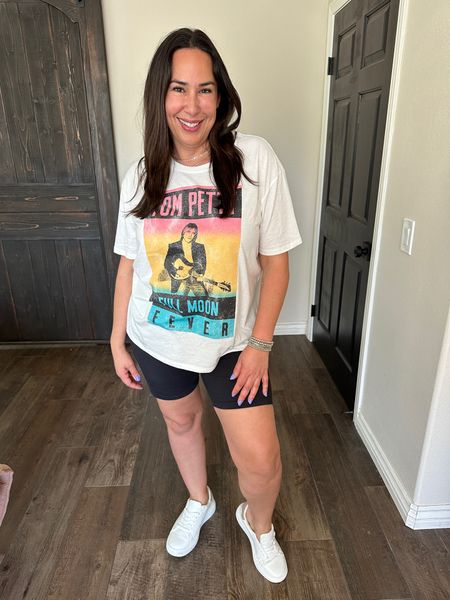 #walmartpartner This Tom Petty graphic tee from Walmart is casual and cute! The sparkles make it girly, I paired it with these biker shorts and white sneakers! I’m wearing my usual size XL #walmartfashion @walmartfashion

#LTKFindsUnder50 #LTKStyleTip #LTKSeasonal